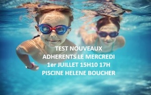 Test nouveaux adhérents