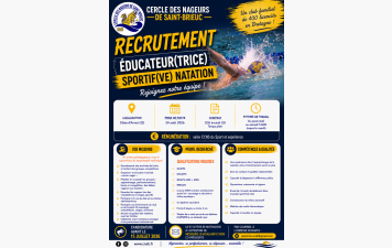 🏊‍♂️ Le Cercle des Nageurs de Saint-Brieuc recrute ! 🏊‍♀️